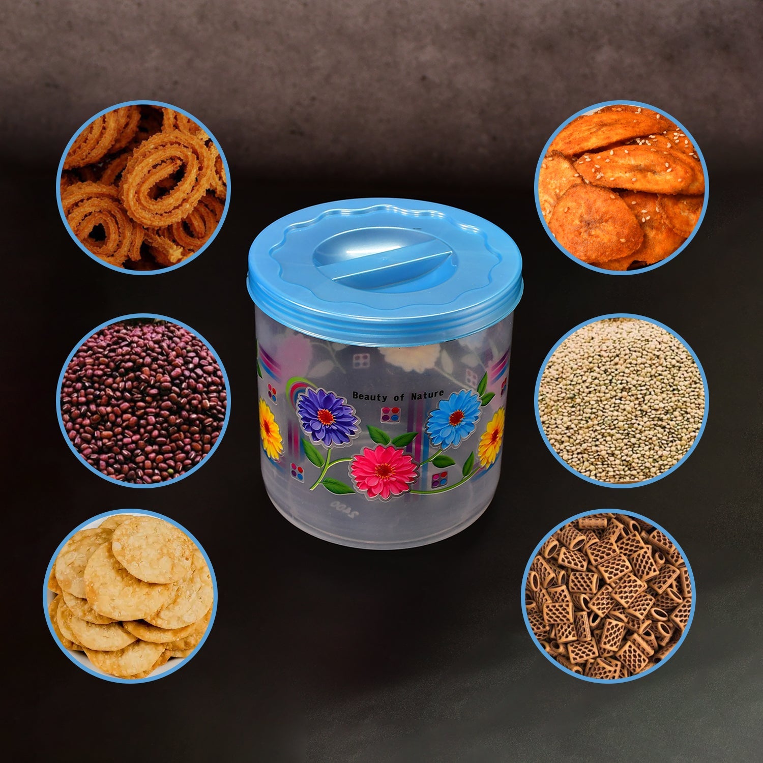 2087 Kitchen Plastic Floral Design Grocery Storage Container/Jar. Set of 3pcs - 800ML, 1600ML, 2400ML DeoDap 2087 Kitchen Plastic Floral Design Grocery Storage Container/Jar. Set of 3pcs - 800ML, 1600ML, 2400ML DeoDap